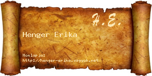 Henger Erika névjegykártya